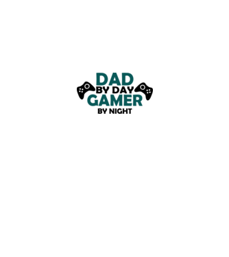 Dad by day gamer by night model alb pe tricou