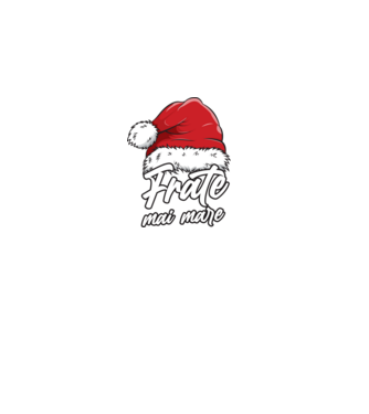 frate mai mare Santa Hat model negru pe tricou