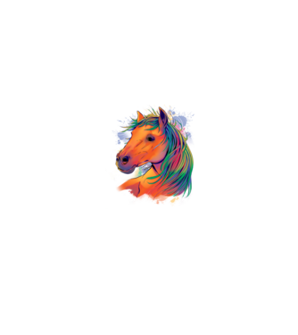 Colorful Horse model alb/roșu pe tricou