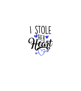 Cuplu I stole her heart model alb pe tricou