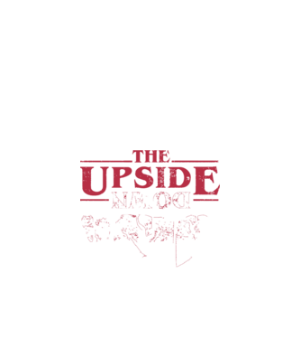 the upside down logo model negru pe tricou