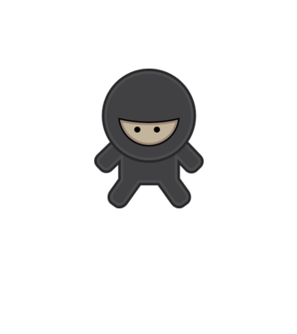 ninja model alb pe tricou