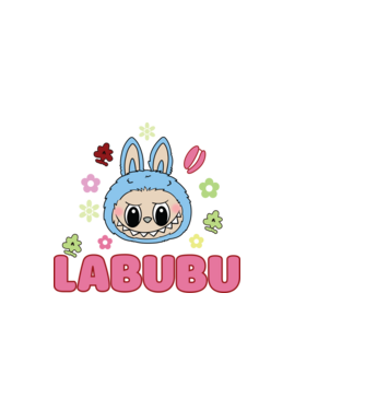Labubu model negru pe tricou