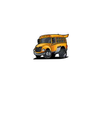 Autobuze model alb pe tricou