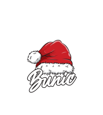 bunic Santa Hat model negru pe tricou