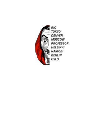 classic logo money heist white model alb pe tricou