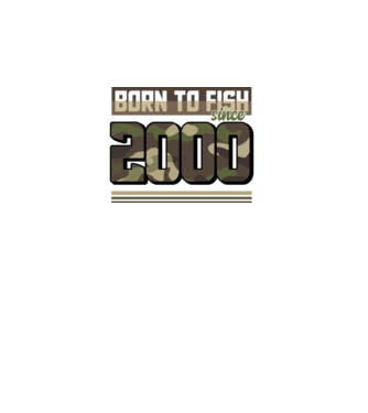 Born to fish since 2000 model negru pe tricou
