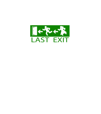 Last Exit model alb pe tricou