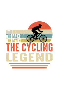 Dad the man, the myth, the cycling legend model alb pe tricou
