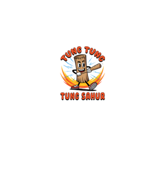 Tung Tung Tung Sahur drăguț model negru pe tricou