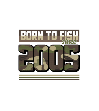 Born to fish since 2005 model alb pe tricou