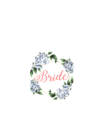 BRIDE blue floral model alb pe tricou