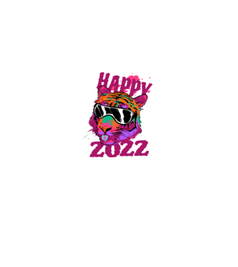 Happy 2022 tiger model alb pe tricou