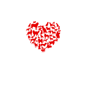 Doggy heart model alb pe tricou