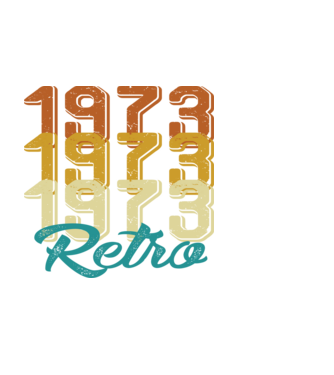 1973 retro model negru pe tricou