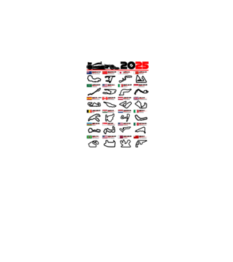 F1 calendar 2025 model alb pe tricou