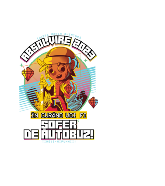  absolvire 2023 șofer de autobuz model negru pe tricou