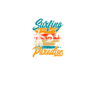 Surfing Paradise model negru pe tricou