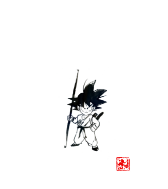 son goku art model negru pe tricou