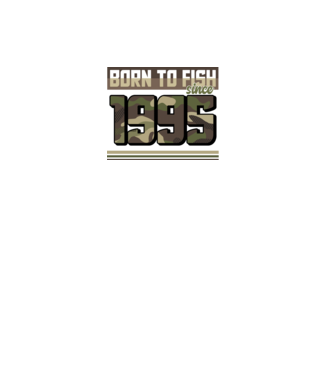 Born to fish since 1995 model negru pe tricou
