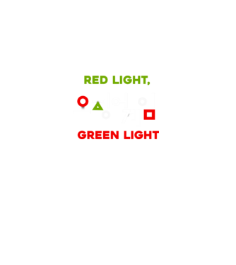 red light green light model negru pe tricou