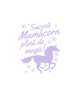 Sacoșă mamăcorn plină de magii! model alb pe tricou