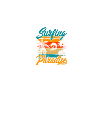 Surfing Paradise model negru pe tricou