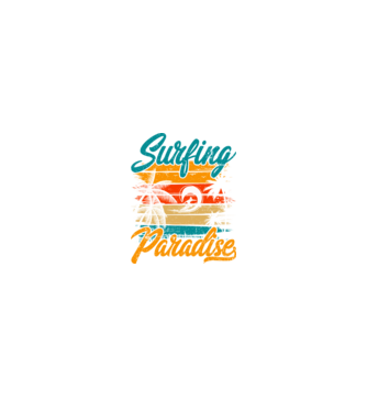 Surfing Paradise model negru pe tricou
