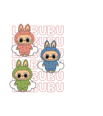 LABUBU model alb pe tricou