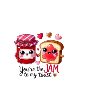 Jam to my Toast model alb pe tricou