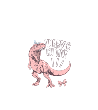 Vorbesc cu tine! #mamasaurus model negru pe tricou