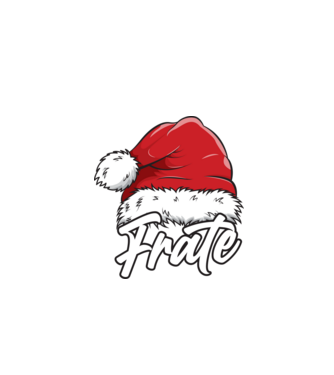 frate Santa Hat model negru pe tricou