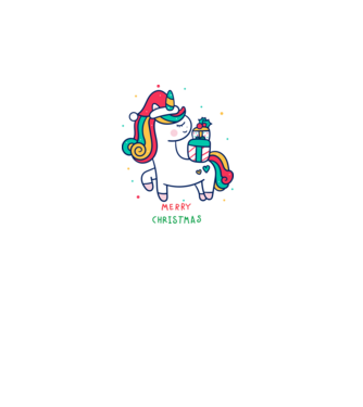 merry christmas unicorn model negru pe tricou