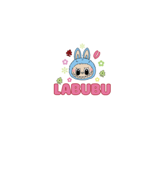 Labubu model negru pe tricou