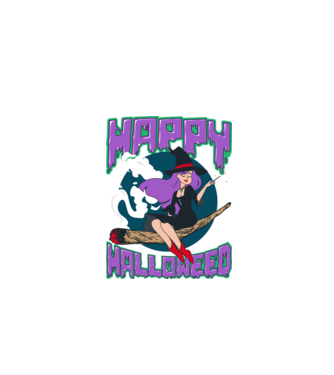 Happy Halloweed model negru pe tricou