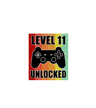 level 11 unlocked retro gamer model alb pe tricou