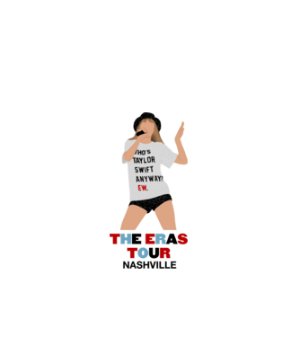 Taylor Swift The Eras Tour Nashville 2 model alb pe tricou