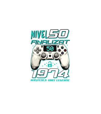 Nivel finalizat 50 1975 model negru pe tricou