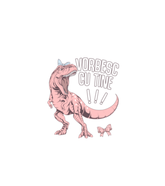 Vorbesc cu tine! #mamasaurus model negru pe tricou