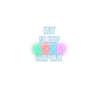 Eat sleep PS model negru pe tricou