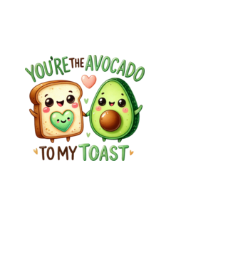 Avocado to my Toast model alb pe tricou