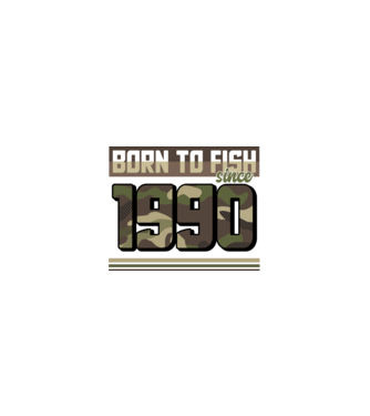 Born to fish since 1990 model nisipiu pe tricou