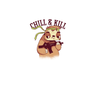 chill and kill model alb pe tricou