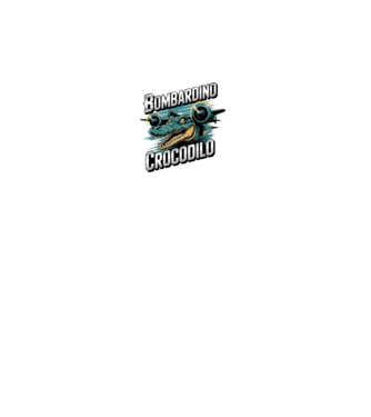 Bombardino Crocodilo 2 model negru pe tricou