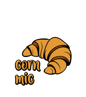 corn mic model alb pe tricou