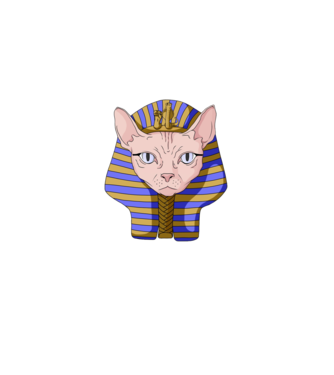 sphynx cat pharaoh model mov pe tricou