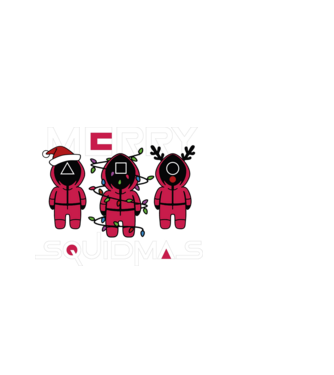 Merry squidmas model alb pe tricou