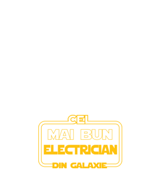 Cel mai bun electrician din galaxie model negru pe tricou