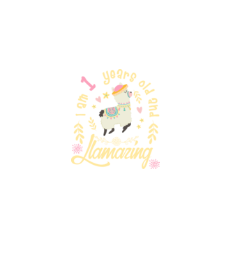 Birthday Llamazing 1 years old model negru pe tricou