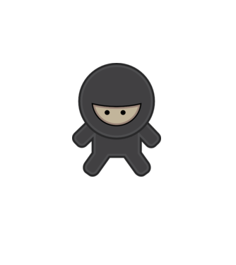 ninja model alb pe tricou